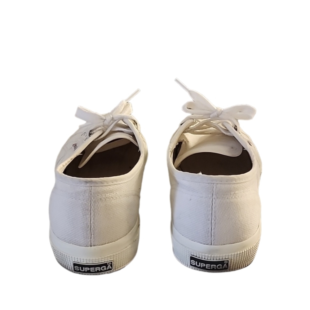 SUPERGA 2750 COTU CLASSIC White Canvas Sneakers 41.5 Size 10 Trainers Retro - Picture 7 of 16